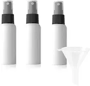 Plastic Spray Bottles, Empty Refillable Small Spray Bottles Mini Travel Bottle Set of 3, Leak Proof Fine Mist Sprayer for Essential Oils, Liquids, Cosmetic Containers with Funnel, 1.7oz/50ml (white)