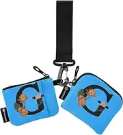 [Caihoyu] G Women's Change Wallet Card Cases Slim Detachable Key Chain Wallet Change Purse with Zipper Coin Pocket for Work Travel 2 Packs, Multicolor, 4.13"(L) x 3.5"(W), Travel Accessory