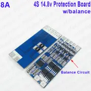 4S 8A 14.8V 18650 Li-ion lithium Battery Cell PCB BMS Protection Board w/Balance