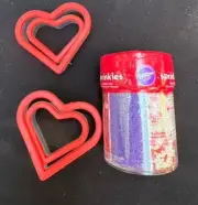 Wilton Nesting Hearts Valentines Day Cookies Cutters & Sprinkles Sealed!