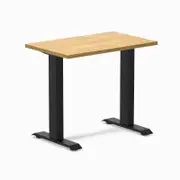 Desky Fixed Height Mini Light Oak Rubberwood Desk 800 x 500mm Matte Black Frame