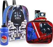 STAR WARS Darth Vader Mini Backpack and Lunch Box Set for Kids - 11" Backpack, Lunch Bag, Water Bottle, Stickers, Door Hanger