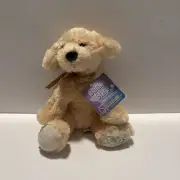 Russ Shining Stars Yellow Lab Dog Puppy Gold Ribbon Plush Stuffed AnimalTag/Code