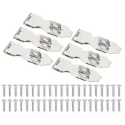 6 Pcs 3" Hasp Lock Latch Stainless Steel Packlock Clasp with Screw, Silver