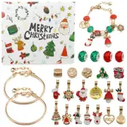 Christmas Countdown 24 Days Xmas Advent Calendar DIY Charm Bracelet for Girls