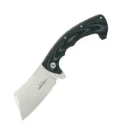 Hibben Folding Cleaver Linerlock Pocket Knife | Black Canvas Micarta Handle GH51