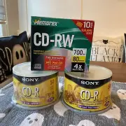 97 Sony CD-R & 9 Memorex CD-RW Discs Writable 700MB 80 Min - ALL New!