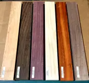 ONE EACH WALNUT, PADAUK, HARD MAPLE, PURPLEHEART, WENGE, CHERRY 16" X 2" X 3/4"