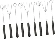 UTHCLO 9Pcs Stainless Steel Cheese Fondue Fork Set Chocolate Dipping Tools for Cooking for Nuts Fruits Cakes Comfortable Non Slip Grip