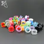 ♥❤ZSJEWELღ♡ 10對硅膠擴耳器 5-22MM擴耳環 11款彩色硅膠擴耳環 防過敏超輕耳擴 超軟雙喇叭擴耳器