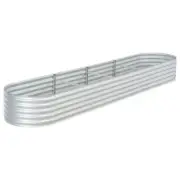 Galvanized Steel Garden Planter Outdoor Patio Planting Pot Flower Bed Container