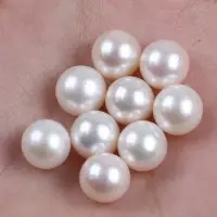 在飛比找蝦皮購物優惠-2pcs 高品質 9-9.5mm 白色圓形散珍珠 無孔 天然