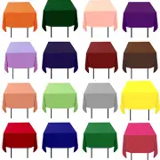 20 Pack 72" x 72" Square Tablecloths Overlays 23 Colors 100% Polyester Wedding