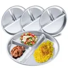 Unbreakable Divided Dinner Plates Reusable 3 Compartment Food Tray Adults