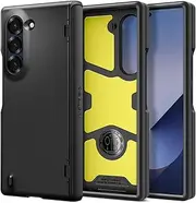 [Spigen] Slim Armor Pro for Samsung Galaxy Z Fold 6 Case, Smooth Hinge Coverage Extreme Protection Foam Air Cushion Technology Shock Absorption Raised Edge Extra Grip Cover - Black