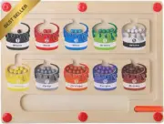 Montessori Magnetic Color & Number Maze, Wooden Puzzles Board Games
