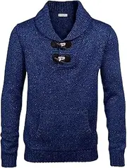[COOFANDY] Men's Knitted Slim Fit Shawl Collar Sweater Long Sleeve Pullover