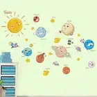 education solar system planet wall sticker space universe kid room decor dec S❤S