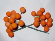 VINTAGE CRAFT MILLINERY COTTON SPUN MINI ORANGES 2 BUNCHES CORSAGE FLORAL JAPAN