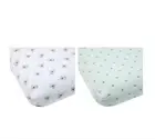 Baby Nursery Crib 100% Organic Cotton Fitted Cot Sheet Set 2 pcs Koala