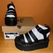 Dr. Martens Blaire Quad Fisherman Platorm Strappy Sandal, Black, Sz 6