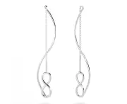 Solid 925 Sterling Silver Infinity Dangle Earrings