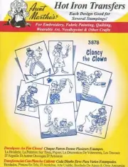 Clancy Circus Clown Aunt Martha's Hot Iron Embroidery Transfer #3878
