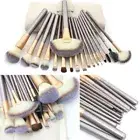 18PCS Makeup Brush Set Cosmetic Foundation Powder Brushes Kit Pouch + Case