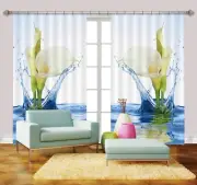 3D Lily Water 676 Blockout Photo Curtain Print Curtains Drapes Fabric Window AU