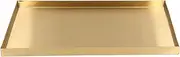 [gernie] Rectangle Metal Gold Plate Storage Tray, Cosmetic Jewelry Display Stainless Steel Tray with Mirror Finish, Large Makeup Organizer for Home, Nordic Design
