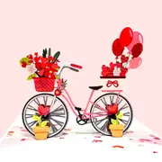 Happy Valentine's Day Bicycle 3D Pop Up Card