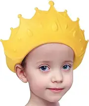 Baby Shower Cap Waterproof Shampoo hat for Children Toddler Girls Boys Protect ears eyes.Adjustable Silicone Bathing Crown.