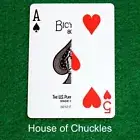 Ace Spades, 5 Hearts Half Vertical, Red Bicycle Gaff Playing Card Custom Printed