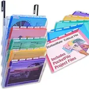 Ultimate Office StationMate Wall File Organizer, 5 Tier Cubicle Partition Mount Hanging File Sorter. Multi-Purpose Display Rack Includes 25, 5th-Cut PocketFile Project Files