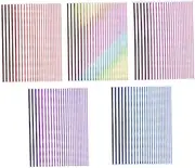 IWOWHERO 5 Sheets Nail Art Stickers Shiny Decals for Womens Includes Red Blue Dazzle Patterns Easy Application for Parties Events