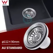Chrome Kitchen Sink Drainer Waste Plug Strainer 304 Stainless Steel AU STANDARD