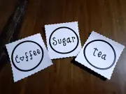 Household Labels, Kitchen, Pantry, Vinyl Personalised, pack of 3