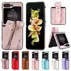 For Samsung Galaxy Z Flip6/Flip5/Flip4/Flip3 Wrist Strap PU Leather Wallet Case