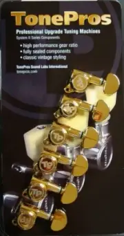 GKL60K-G TonePros Locking Tuning Machines 6 In-Line, Gold
