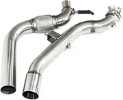 liwei store 3" SS Down Pipe For 2015-2016 Compatible With Mustang Compatible With EcoBoost 2.3T Two Pieces Design