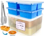 1 Cup Silicone Freezer Tray with Lid,Soup Freezer Molds 4 Packs,Bin and Tongs...