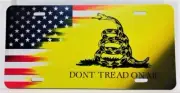 AMERICAN FLAG DONT TREAD ON ME, ALUMINUM FRONT LICENSE PLATE