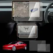 X-CAR Tempered Glass Center Console Screen Protector for Tesla Model 3 Highland 2023-2025 Front Rear Touchscreen Anti-Scratch Cover Accessories