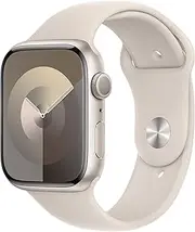 Apple Watch Series 9 [GPS, 45MM] Starlight Aluminium Case with Starlight Sport Band (Renewed)