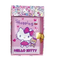 在飛比找momo購物網優惠-【小禮堂】Hello Kitty 硬殼筆記本附鎖 《粉盒裝款