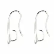 50 x Large Back Loop Shiny Silver Ear Wires