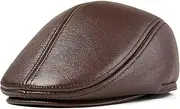 [CVMRBY] Winter Hats,Men Leather Beret Cap Vintage Golf Hat Flat Cap Newsboy Cap Autumn Winter