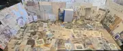 Vintage Travel Blue Junk Journal Kit Paper Ephemera Scrapbook Cards Nautical Lot