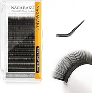 NAGARAKU Flat Ellipse Eyelash Extensions Supplies 0.15 L curl 8-12mm Mix Natural Grey Black Faux Mink Super Soft Split Tips Individual Classic Lashes Extensions Supplies Professional Makeup