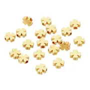 8 mm Four-Leaf Spacer Beads, 20 Pcs Spacer Beads for Jewelry Making, Light Gold